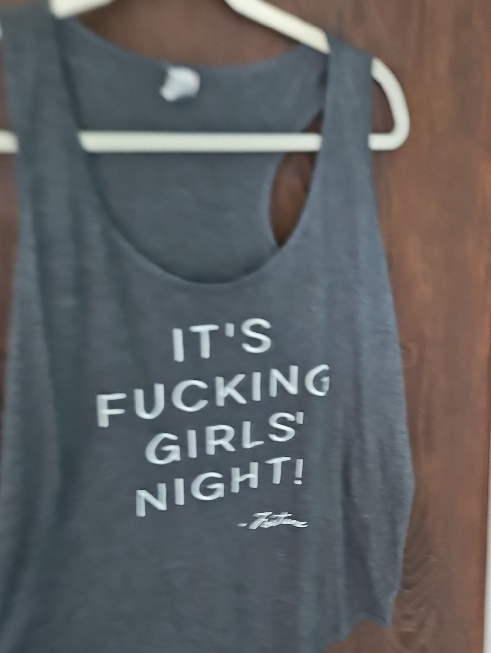 Anvil Dark Gray Graphic Tank Top - 'It's Fucking Girls' Night!'